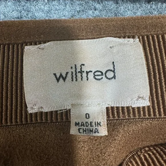 Wilfred Pants Womens 0 Brown Faux Suede Back Zip Tapered Leg - Picture 4 of 8